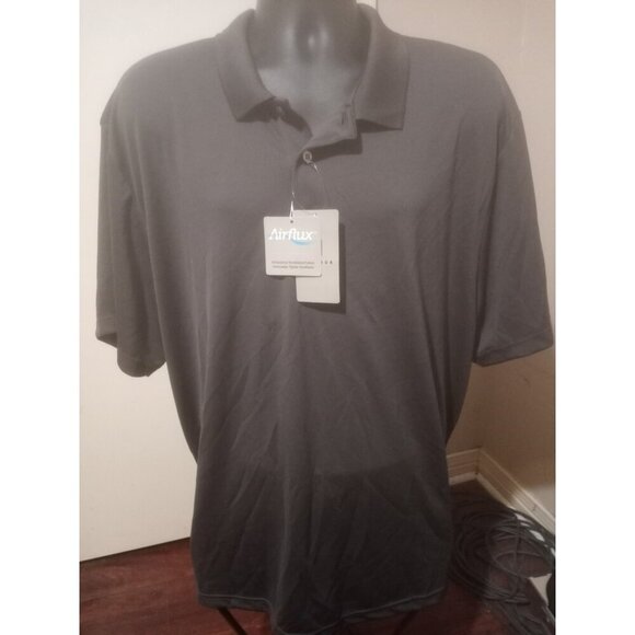NWT PGA Tour Men's Airflux Short Sleeve Golf Polo Shirt UPF 50 Gray Size XXL - Picture 1 of 11
